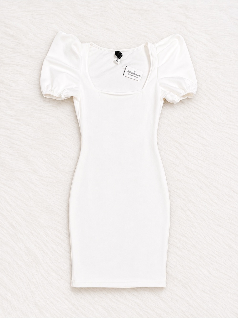 NWT Windsor White Puff Sleeve Bodycon Dress Medium | Bridal Shower Graduation